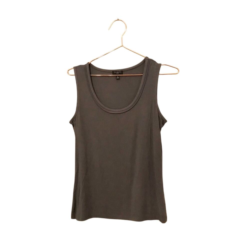 Talbots petite gray dressy career sleeveless top size small petite
